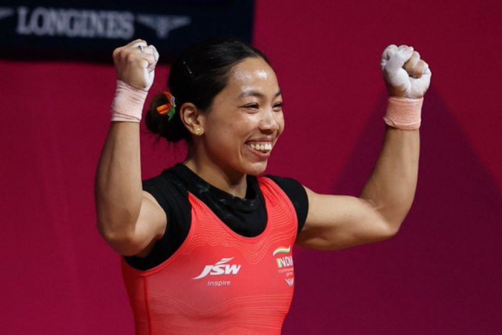 TheKhelIndia's tweet photo. MIRABAI CHANU WINS THE SILVER 🥈

- First Asian Games Medal for her! 🥹🔥 https://t.co/TPsIQpfJOG