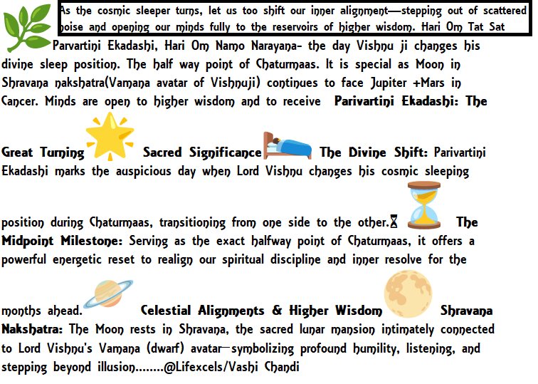 Lifexcels's tweet photo. 🌿 Parivartini Ekadashi: The Great Turning, Hari Om Namo Narayana………

🪐As the cosmic sleeper turns, let us too shift our inner alignment—stepping out of scattered noise and opening our minds fully to the reservoirs of higher wisdom 🪐 https://t.co/shKQCQgOZr