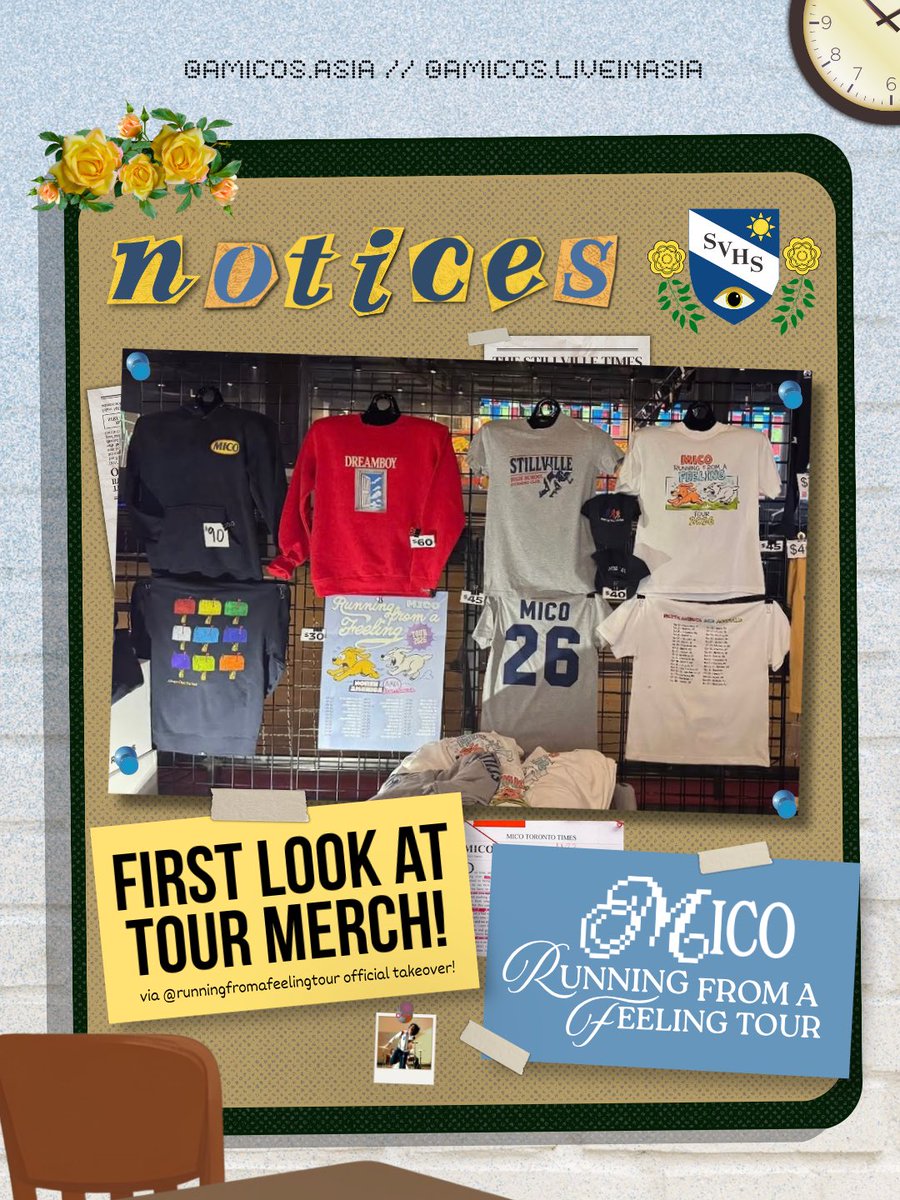 amicos_asia's tweet photo. Happy first day of #RunningFromAFeeling Tour 💙

Preview #MICO's merch options and the setlist from the kickoff show in Philly (22 Sep)! Can't wait for November 🎟️

Follow @/amicos.liveinasia on IG for Asia Tour updates + tour takeovers! https://t.co/c9FoCTZqVS