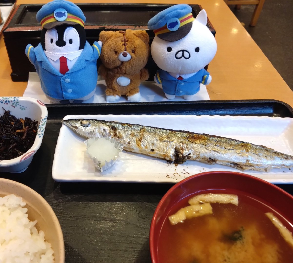 mpenguin10's tweet photo. 🐧今日は日本科学未来館にて開催されている大南極展に行ったっぺ

🐱南極飯が美味しそうだったにゃ

🐧南極の氷を見ていたら懐かしい気持ちになったっぺ

🐱帰りに秋刀魚の定食を食べたにゃ https://t.co/KsxI38HszH