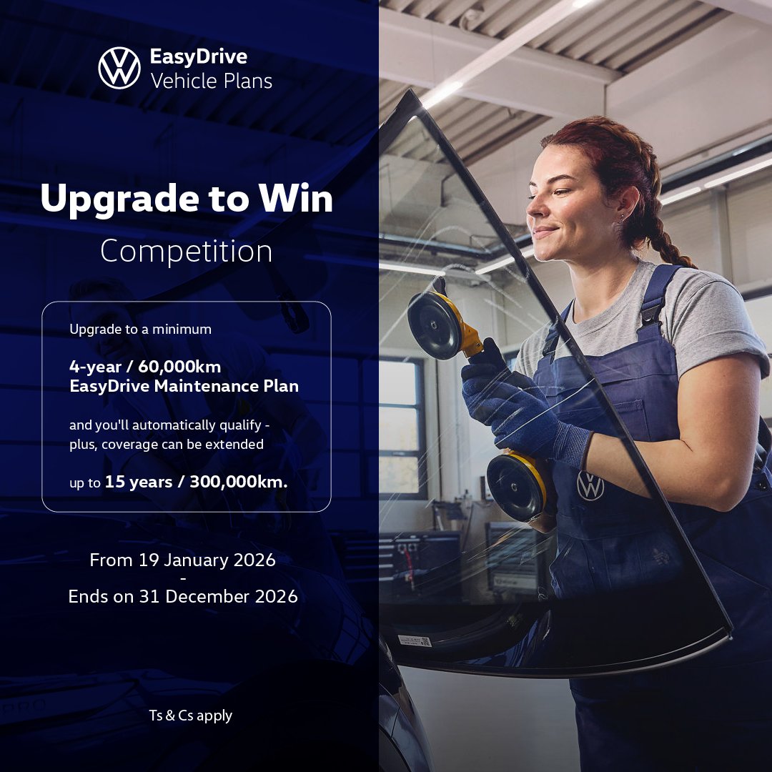VolkswagenSA's tweet photo. More confidence and even more chances to WIN.

Upgrade to a minimum 4 yrs/ 60,000km #EasyDrive Maintenance Plan (extendable up to 15 yrs/ 300,000km) and stand a chance to WIN.

Get a quote online or from a VW dealership nationwide today: https://t.co/fm9m1id7Aa.

#Volkswagen https://t.co/s41VLmGmid