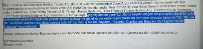 DannyLane9's tweet photo. Aklınıza gelen

organize çete hareketi ile 
82 ayrı noterden 
600 kişiden alınan vekaletle 

Genel kurula 130 kişi giderek alınan ele geçirilen bir şirket vardı 

Hatırlayan var mı ? 

Yağmur yağıyor 
Havada ne var ? 

Keser döner sap döner gün gelir hesap döner 

Demedim mi ben https://t.co/QvXvRnH80K