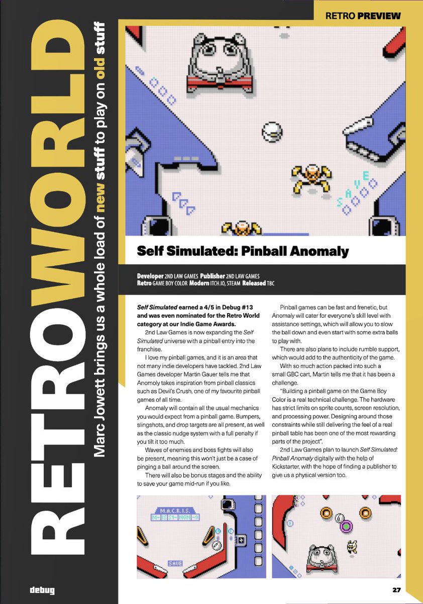 2ndlawgames's tweet photo. extremely happy to have Self Simulated: Pinball Anomaly featured in @debugmagazine issue 16!

https://t.co/8K7PNZ5PMQ https://t.co/KEZk2inxjw