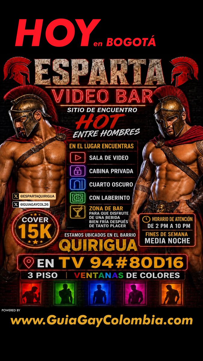 guiagaybogota's tweet photo. HOY MIÉRCOLES en BOGOTÁ
ESPARTA QUIRIGUA
Tv. 94 # 80D-14 Piso 3 Quirigua
Cel.3018646411
➜ @EspartaQuirigua
···
#guiagaycolombia #EspartaQuirigua #Esparta #Quirigua #videogay #gayvideo #encuentrosgay #guiagaybogota
➜ @GUIAGAYCOL26 🏳️‍🌈🇨🇴 https://t.co/jDwhsKTN2C
