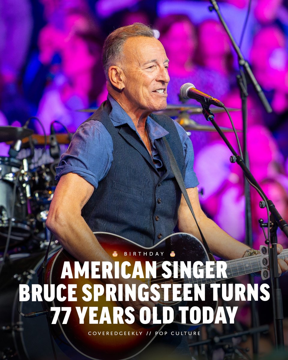 CoveredGeekly's tweet photo. Bruce Springsteen turns 77 today 🎉 https://t.co/yjR8OQtqKr