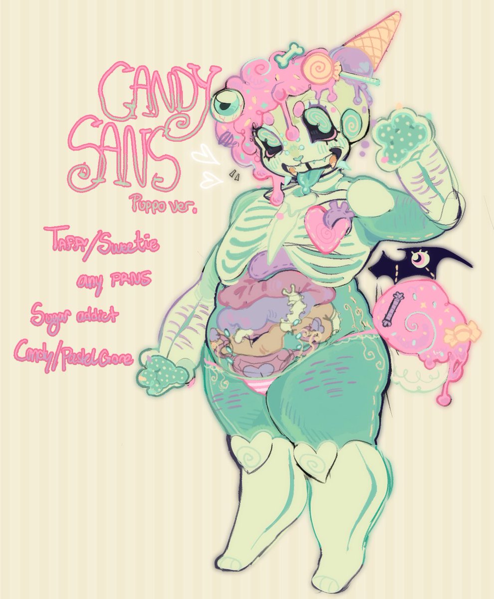 PUPP0CCINO's tweet photo. ꒰🍬 ꒱ ꕀ sugar, spice, and everything nice!!
This little cutie whom I love so much,, drew him after forever and I finally got his design looking better than before...!
#candysans #utmv #undertale #pastelgore https://t.co/v0EGDZrnYK