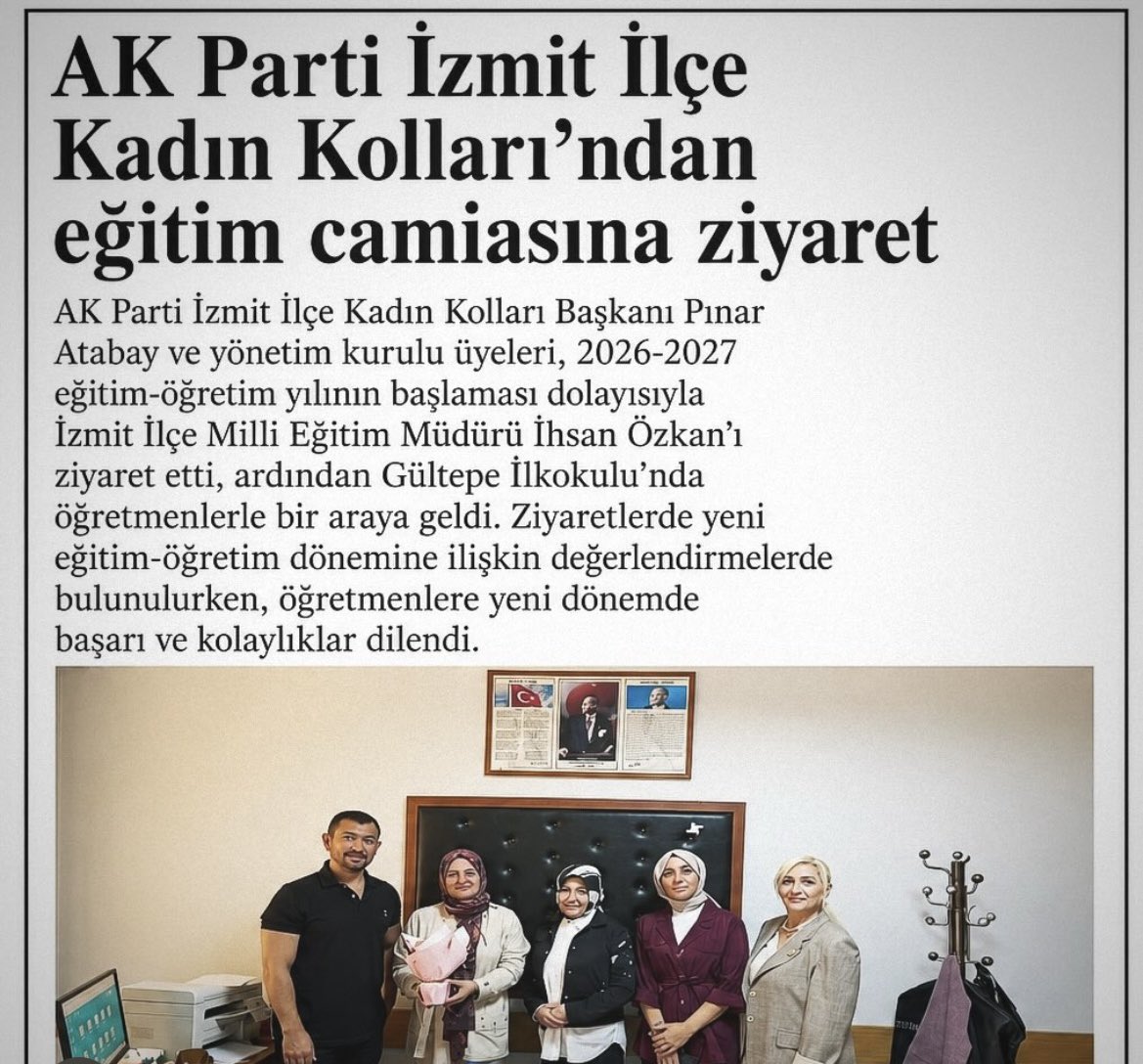 akkadinizmit41's tweet photo. 📰 BAŞINDA BİZ 

AK Parti İzmit İlçe Kadın Kolları olarak gerçekleştirdiğimiz eğitim camiamıza yönelik ziyaretlerimiz basında yer aldı. 

Haberlerimize gösterdikleri ilgi ve destekleri için tüm basın mensuplarımıza teşekkür ederiz.

@tugbaisikercan 
@tulaykaynarca 
@yyaseminozdemir
