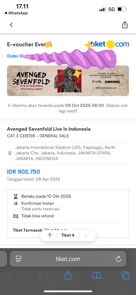irpanasea's tweet photo. WTS 5 TIKET AVENGED SEVENFOLD CAT 3 CENTER
#zonauang #avengedsevenfold #avengedindonesia https://t.co/g1gHGDzvWj