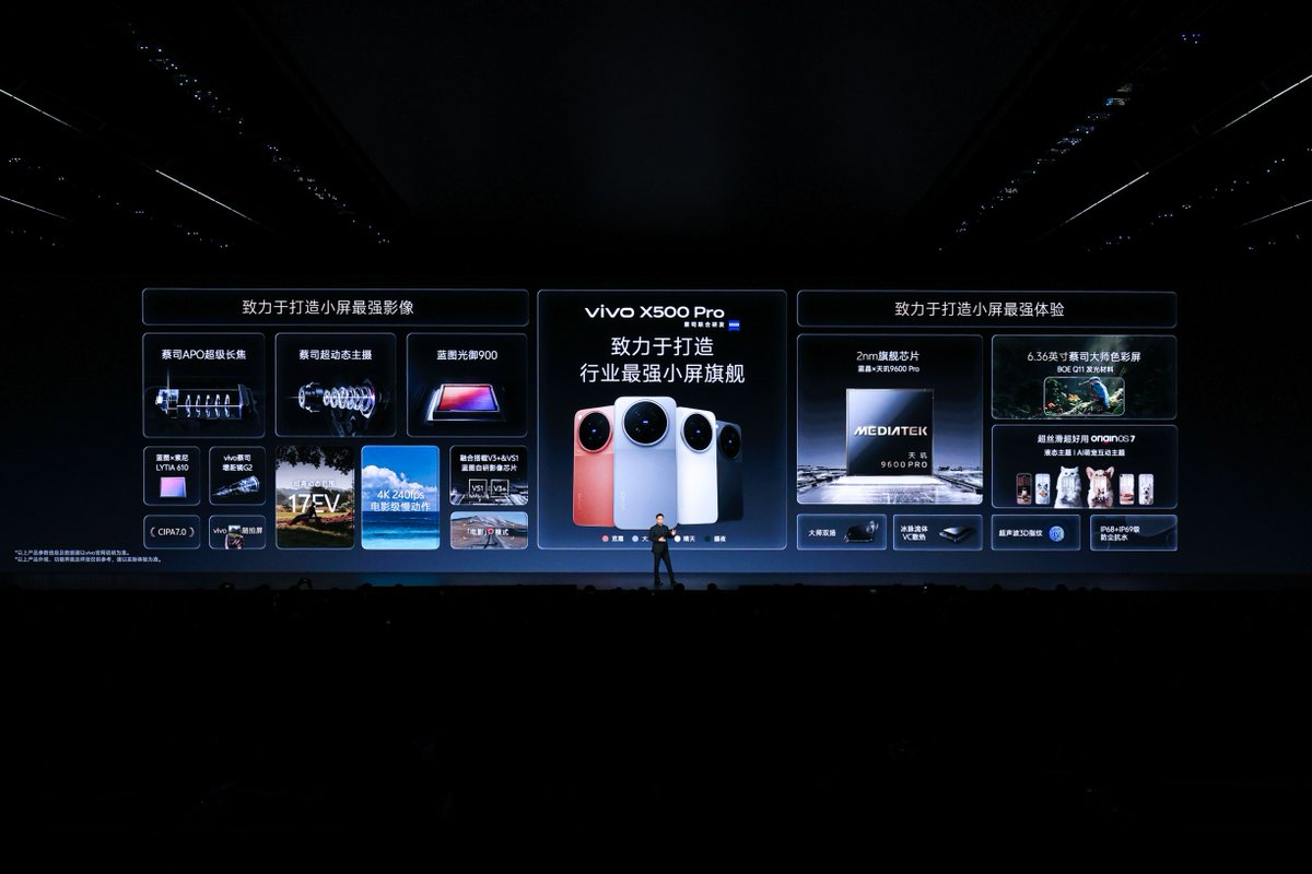 Congratulations to vivo on the new vivo X500 Pro Series! 🎉 Powered by @MediaTek Dimensity 9600 Pro, with 2x Arm C2-Ultra + 6x C2-Pro CPU cores and Mali G2-Ultra NX GPU, the X500 Pro brings next-gen performance and efficiency to OriginOS 7 — enabling seamless