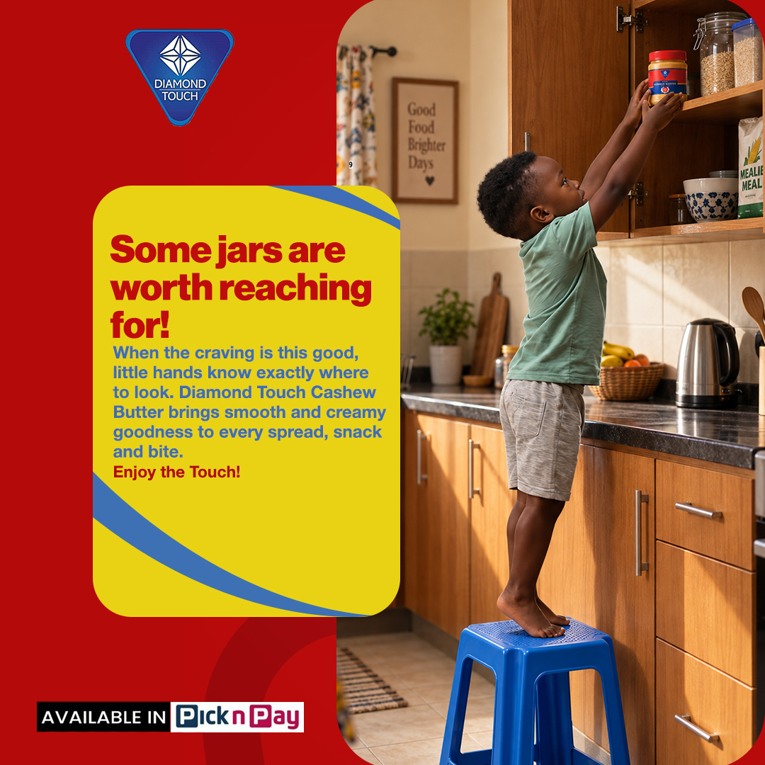 Touch4Diamond's tweet photo. Pro tip: As a safety precaution, leave the Diamond Touch Cashew butter jar where tiny humans can grab it, and watch them go from hungry to happy 😂.

Available in PnP Stores nationwide for only K99.99 a jar.

#enjoythetouch #diamondtouch #PicknPay https://t.co/VsFcES2LS2