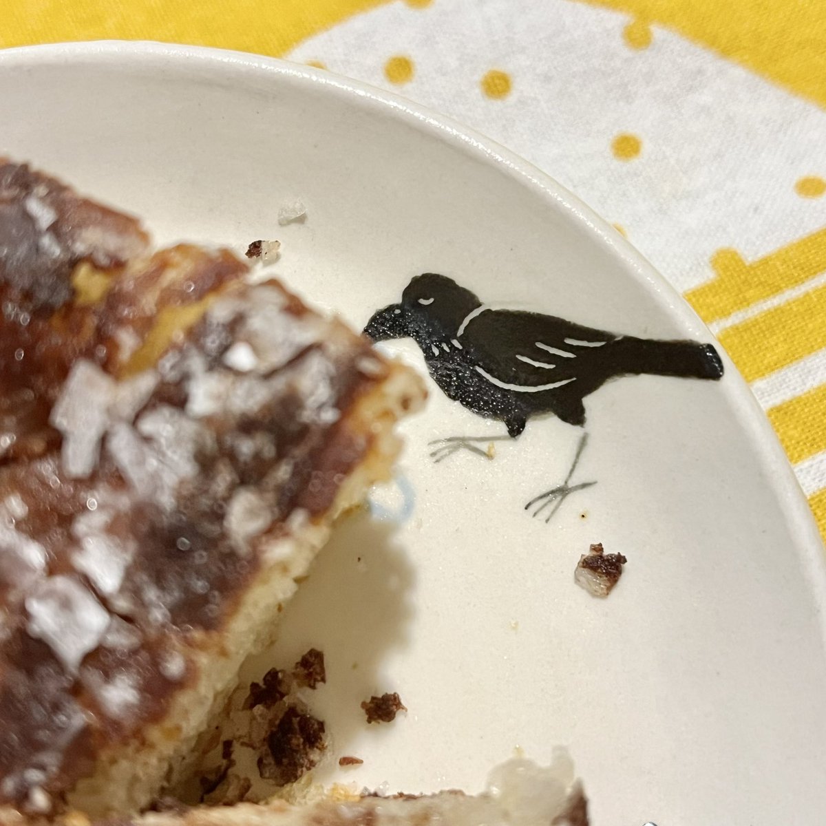 decop_WC's tweet photo. 何を載せてもカラスの餌食になるかわいい皿です。 https://t.co/Wj1Yxl27LA