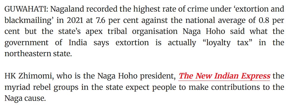 leftistgoyboy's tweet photo. "High trust society" with the highest cases of extortion and kidnappings. 🤡
#nagaland #angh https://t.co/eMzQEbAl94