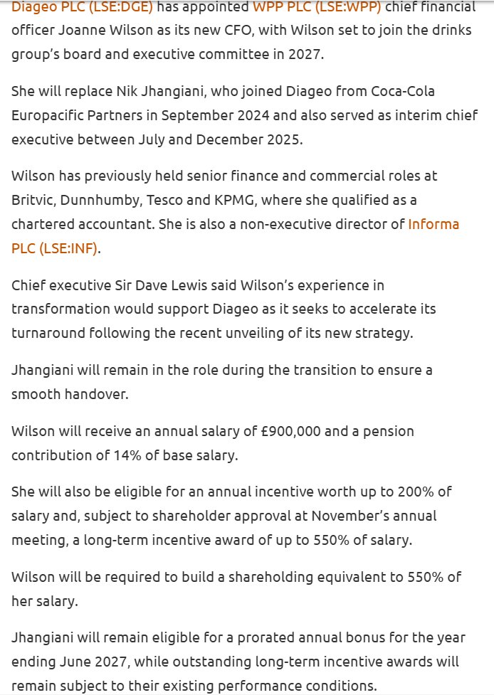entrustTMF's tweet photo. #DGE Diageo appoints WPP’s Joanne Wilson as new finance chief
https://t.co/8AqUVNvQVL https://t.co/e4M7cdnFjc