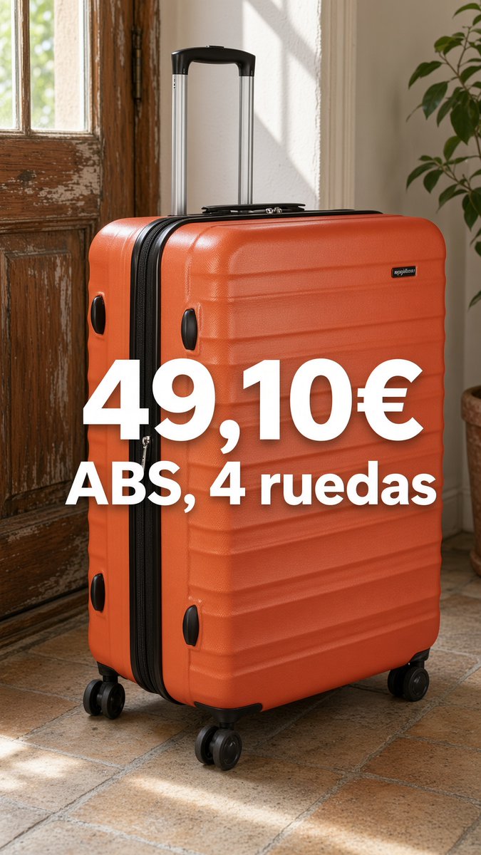 bestialinks's tweet photo. 🧳 Maleta grande Amazon Basics (ABS, 4 ruedas dobles) a 49,10€.

Rígida, giratoria y extensible. Para un viaje largo sin pagar Samsonite.
ABS aguanta golpes de facturación; no es policarbonato premium. Si viajas cada mes, mira otra liga.

¿La quieres para facturar una o dos veces al año o para rotar maletas?