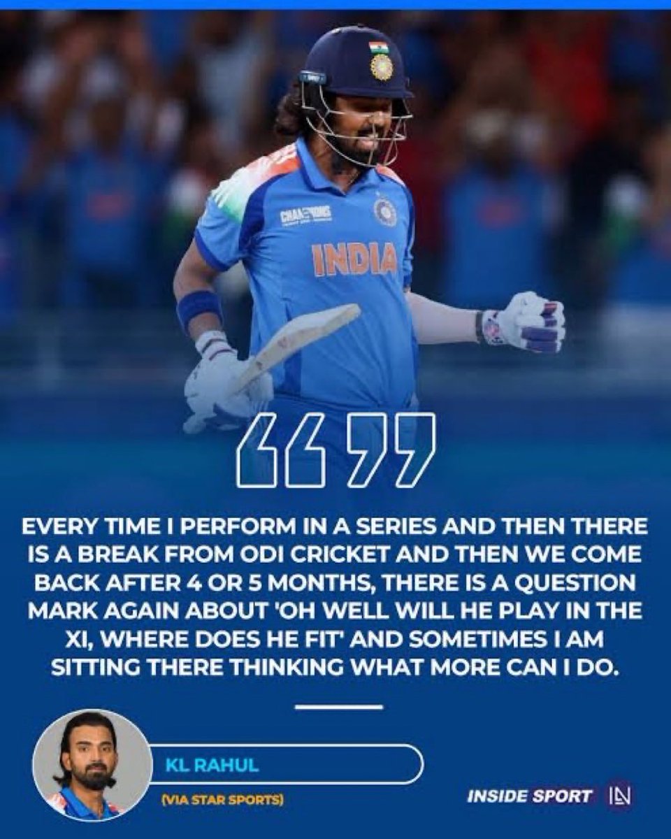 dasjy0tirmay's tweet photo. New ODI Series means there will some talks regarding KL &amp; his spot in the ODI XI 🤣🔥 https://t.co/x2RRxOu8BC
