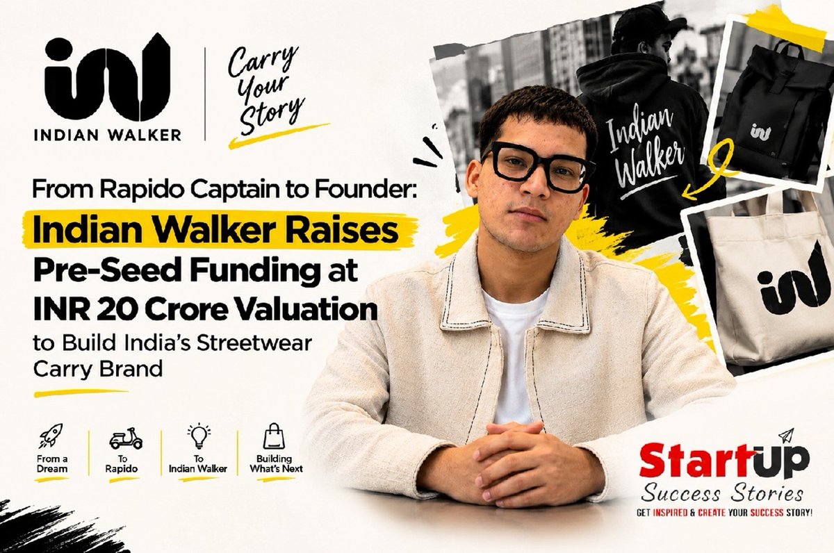 startup2succeed's tweet photo. Indian Walker Raises Pre‑Seed Funding at INR 20 Crore Valuation. Read more at https://t.co/MJayalMYtG
#IndianWalker #StreetwearCarry #PreSeedFunding #LevelUpCollection #StrideBackpack https://t.co/l3Gcv8mLnI