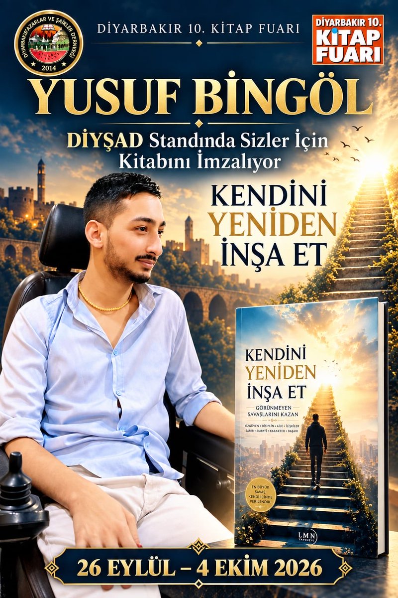 DiysadD's tweet photo. 26 Eylül‘de başlayacak olan Diyarbakır Tüyap kitap fuarında kalemi birbirinden kavi yazar ve şairlerimizle katılım sağlayacağız 📒

#diyarbakırkitapfuarı
#diyşad https://t.co/HlM9U1cYYM
