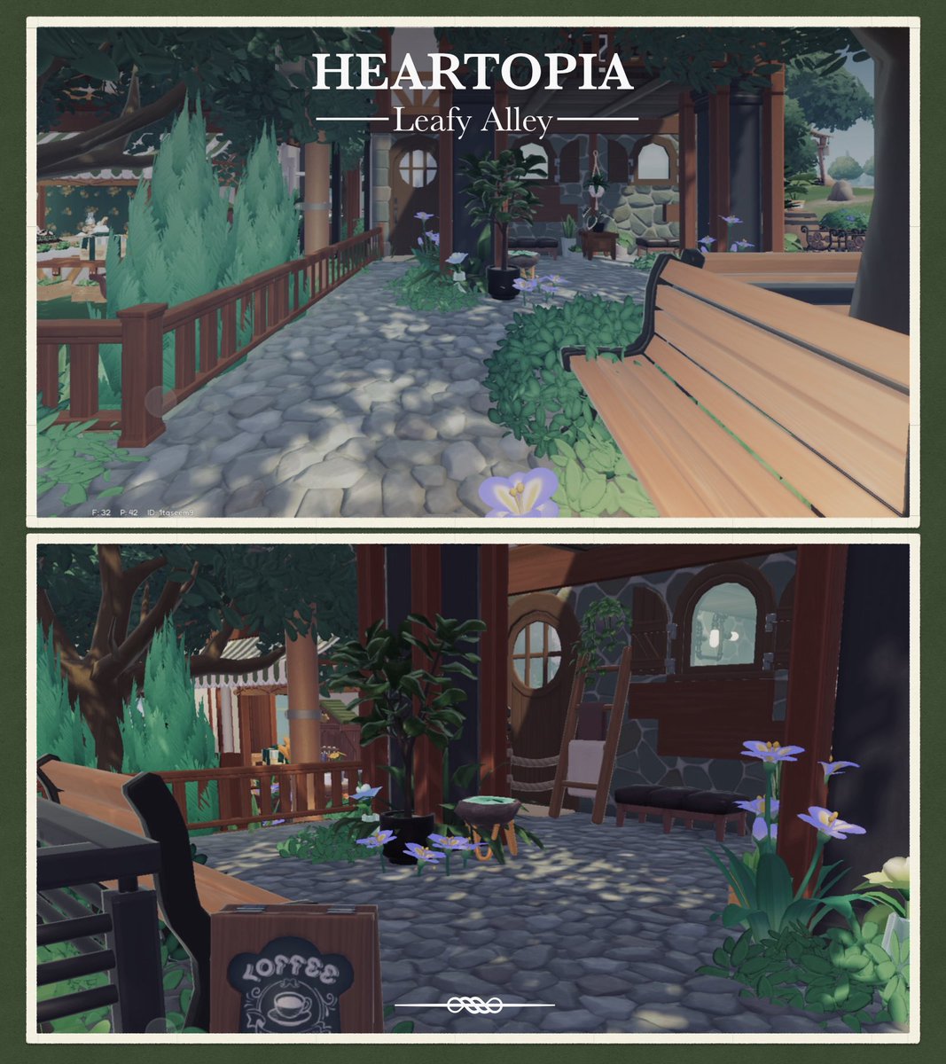 beju_1443's tweet photo. Heartopia | Leafy Alley🌱

ﾓﾁﾓﾁ進めてたマイタウンも大体完成！！

草と路地をふ��だんに詰め込んだ街( ◜ᴗ◝)
まだまだ家具が足りてないからとりあえず完成部分だけでも……
木漏れ日がｶﾜﾁｺｲ

#ハートピア建築部
#ハートピア
#heartopia https://t.co/RX3PjVXMsp