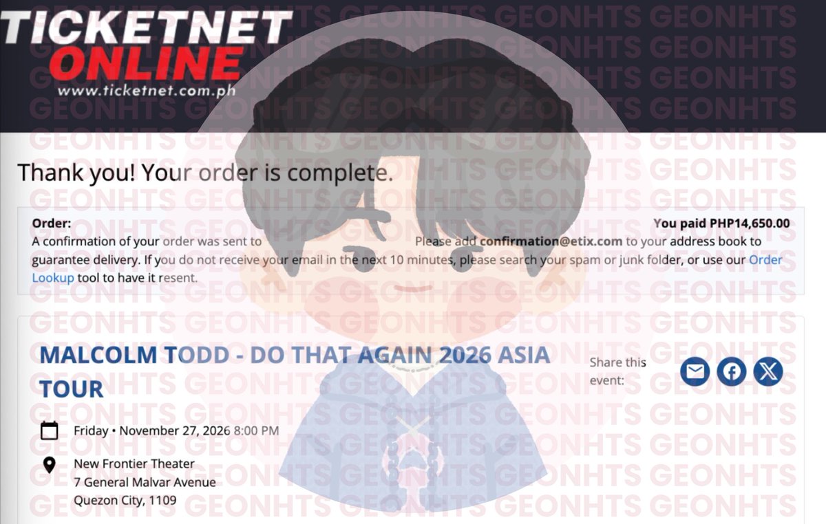 geonhts's tweet photo. #spacewassists .ᐟ
🎐 . . . ticketing assistance/service

( 🩶 ) . . . malcolm todd ‘do that again’ in manila
     ↳ acoustic experience package (1 ticket)

—— ❌ not for sale.
—— ❕ manual queue.
—— ❕ secured under lnph presale. 

𓂃𓈒 #spacewproofs https://t.co/Upuopc56ZD