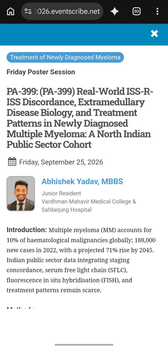 Abhishek Yadav (@abymbbs) — #IMS26 — conference slide