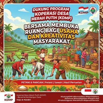 AwaiAnwar's tweet photo. Koperasi Desa Merah Putih, dorong usaha &amp; kreativitas warga untuk desa mandiri! 🇮🇩 #KDMP #DesaMandiri https://t.co/Xbt6FhoorZ