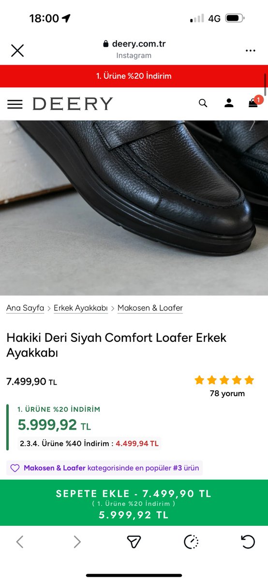 Rumelili_Adam's tweet photo. Deery ayakkabı markasından haziran ayında 2 tane ayakkabıyı 6300 TL’ye aldım dün reklamlarda önüme çıktı 1 tanesi 5999 tl yaklaşık %100 zam enflasyonu işte bu gibi aç gözlü esnaflar yapıyor @HMBakanligi @memetsimsek göreve davet ediyorum https://t.co/mqAsvkhE32
