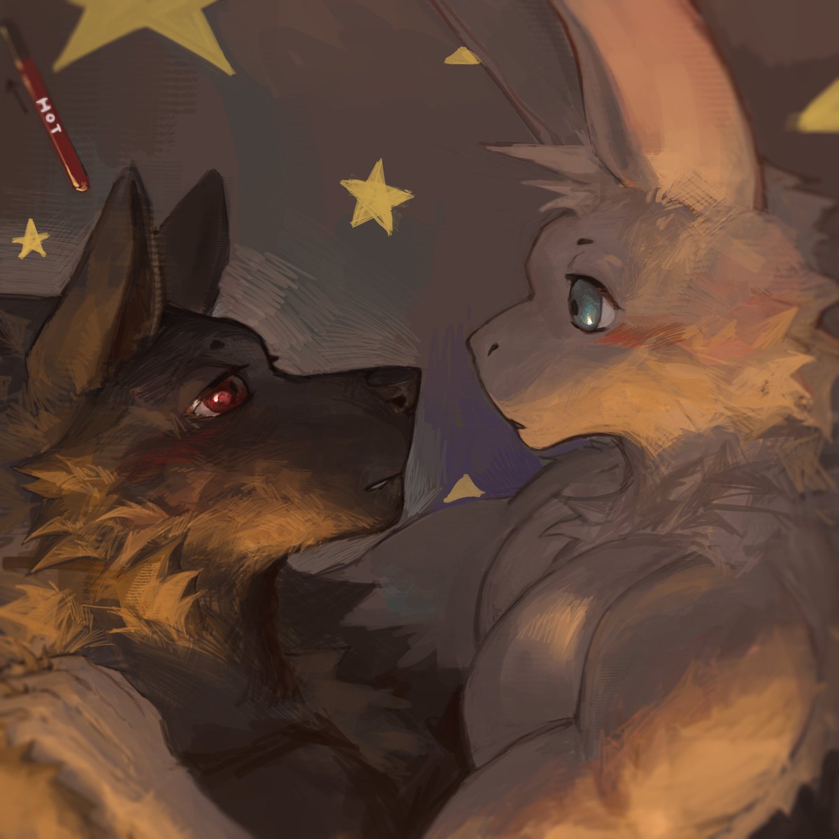 Black__Water_'s tweet photo. Now you can kiss each other.🐺❤️🐰 https://t.co/68EoWhDP2D