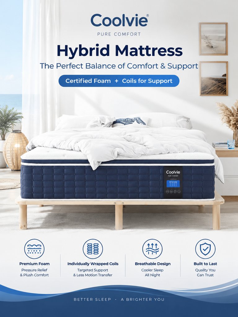 coolvieofficial's tweet photo. Every night, you toss, turn, and wake up drenched. 🥵
You don't need to suffer anymore.

Coolvie‘s cooling system works on three levels:
✅ Gel‑infused memory foam – absorbs and disperses body heat
✅ 3D soft knit cover – breathable and moisture‑wicking
✅ Open‑cell high‑density foam – promotes continuous airflow

The result: traditional memory foam traps heat in closed cells—no circulation, no escape. Coolvie’s open‑cell structure punches tiny channels through the material, allowing air to move and heat to dissipate.
Lab tests show hybrids trap 20–30% less heat than all‑foam mattresses. 

Cooling gel foam mattresses offer all the comfort of traditional memory foam with the added advantage of temperature regulation – ideal for people who live in hot climates or tend to sleep hot.

#CoolingMattress #HotSleeper #NoMoreNightSweats #Coolvie