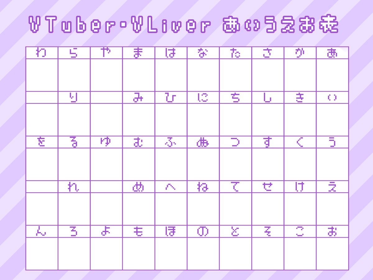 fuwaru_a's tweet photo. ˚*.꒰　Vさんの手書き文字が見たい❕　꒱.*˚

VTuber・VLiverあいうえお表を作りました❕

カラバリ⇢🩷💜🩵💚🧡

ご自身の立ち絵やミニキャラで可愛く装飾してください(* ॑꒳ ॑* )⋆*

引用してくださった方はみんな見に行きます❕三└(┐Lε:)┘

#泡玉お道具箱
#フリー素材
#IRIAM https://t.co/Gkv8iZoz3y