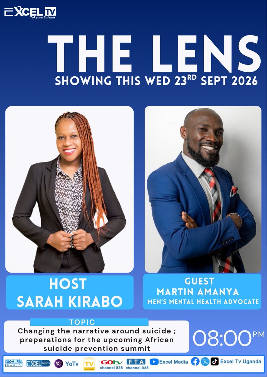 mwalimu256's tweet photo. I have been telling you #StartTheConversation
Now, join the conversation @exceltv_uganda.
We will be talking everything suicide prevention and postvention and more.
See youπ
#MentalHealthSupport #SuicidePrevention #ChangingTheNarrative
@ManCaveUg @Aspaafrica @aspauganda @faithagumya @ugpfmh @kyamageroandrew @PyeparFaisal
#Spreadword #Savealife
