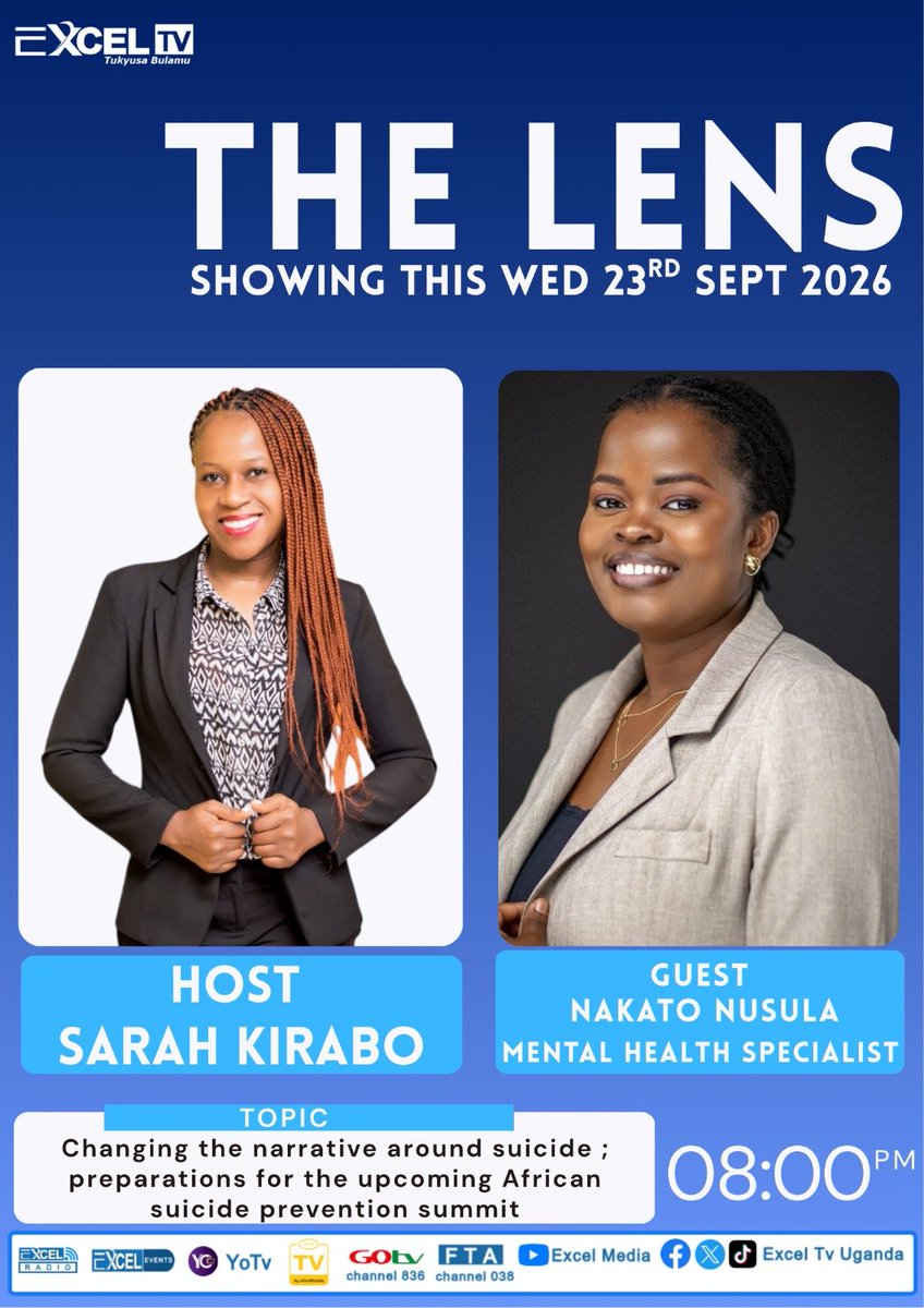 mwalimu256's tweet photo. I have been telling you #StartTheConversation
Now, join the conversation @exceltv_uganda.
We will be talking everything suicide prevention and postvention and more.
See youπ
#MentalHealthSupport #SuicidePrevention #ChangingTheNarrative
@ManCaveUg @Aspaafrica @aspauganda @faithagumya @ugpfmh @kyamageroandrew @PyeparFaisal
#Spreadword #Savealife