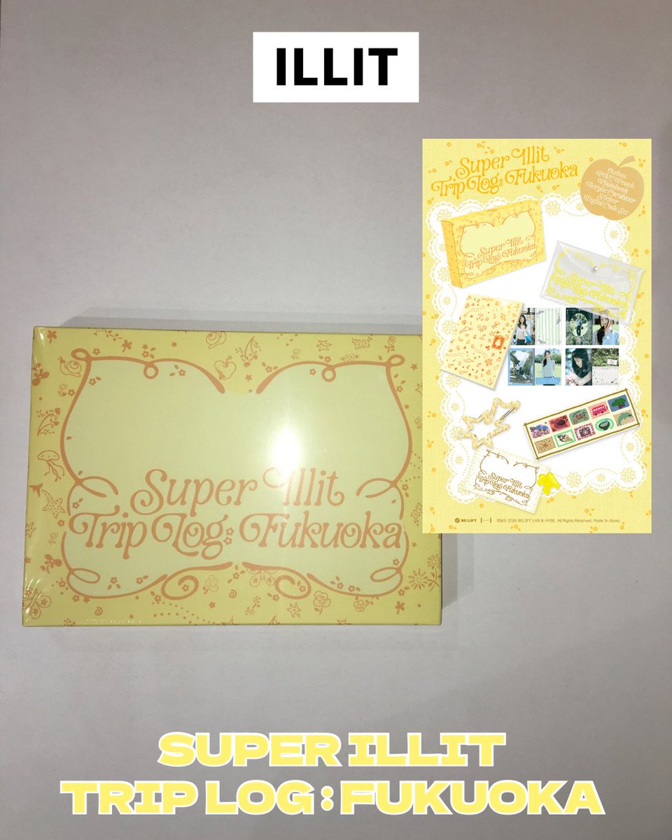 kpopclass_kk's tweet photo. ILLIT [SUPER ILLIT TRIP LOG: FUKUOKA]入荷しました💛

¥4,960 https://t.co/cA5wmhOQ6d