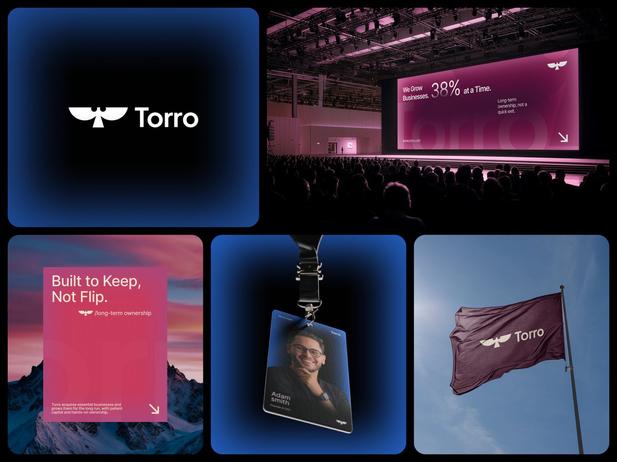 recentcraft's tweet photo. Torro — brand identity for a private holding company.  Strength, without the noise. 🦅 https://t.co/ejhzvRLFPL