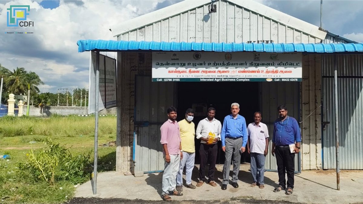 IndiaCDFI's tweet photo. Update from our #PACS Study🌾: Under the Strengthening PACS &amp; FPOs pilot in Tamil Nadu, we've onboarded 2 FPOs engaged in cold-press groundnut oil processing in Vanur &amp; Thellar districts. 

We're excited to help them grow their market access, capacity &amp; turnover.

#PACS #FPO #FPC https://t.co/TNJ3LBlB5f