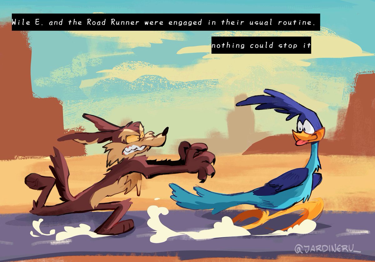 jardineru_'s tweet photo. not really fair for him 
1/2 #wileroad #roadrage #coyotevsacme https://t.co/ksHnCOtGUZ