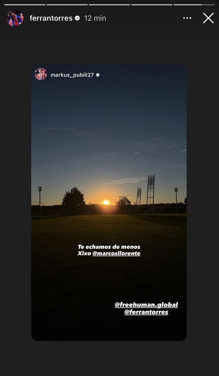 torresletters's tweet photo. Ferran in his latest Instagram story, he really misses Marcos and they using the nickname xixo https://t.co/QCaf3tlbnp