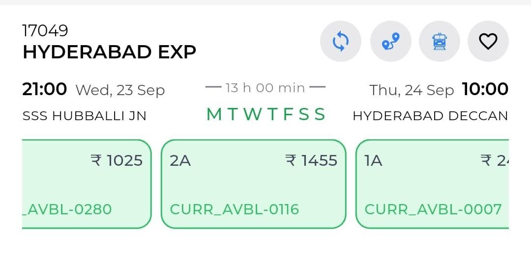 AnilPatlolla2's tweet photo. @narendramodi @PMOIndia @railwayboard1 @AshwiniVaishnaw @RailMinIndia @SCRailwayIndia @SWRRLY @drmsecunderabad @drmhyb @drmubl @RailwaySeva

 Sir, since there are vacant berths on train number 17049/50, I request you to extend the train to Madgaon (MAO) or  Kolhapur (KOP) https://t.co/I2gKEqqyLl