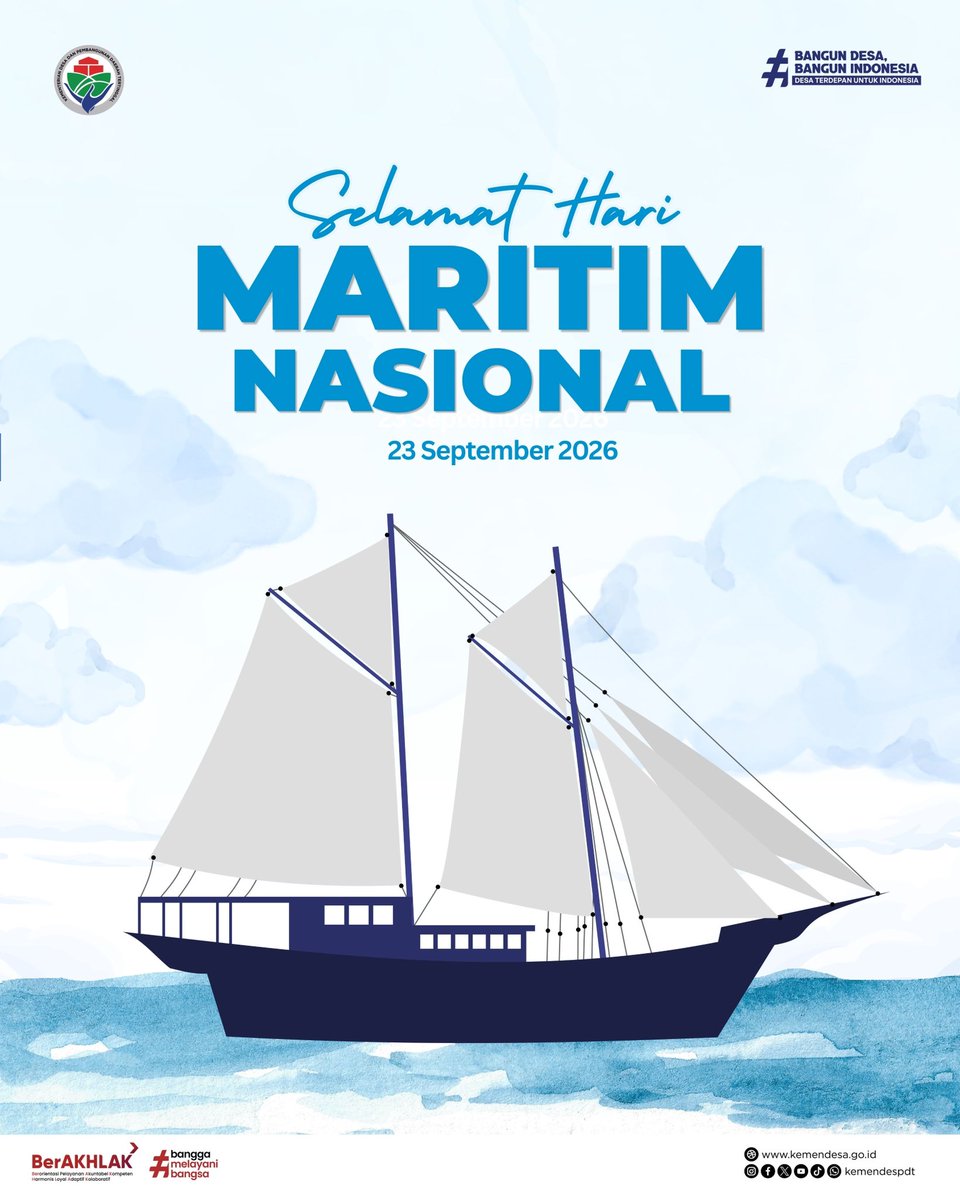 kemendespdt's tweet photo. Sobat Desa, setiap 23 September, Indonesia memperingati Hari Maritim Nasional, berdasarkan SK Presiden Nomor 249 Tahun 1964 yang diterbitkan Presiden Ir. Soekarno. Hari Maritim Nasional bukan sekadar momentum mengenang sejarah. https://t.co/Sa4lnBqKQH