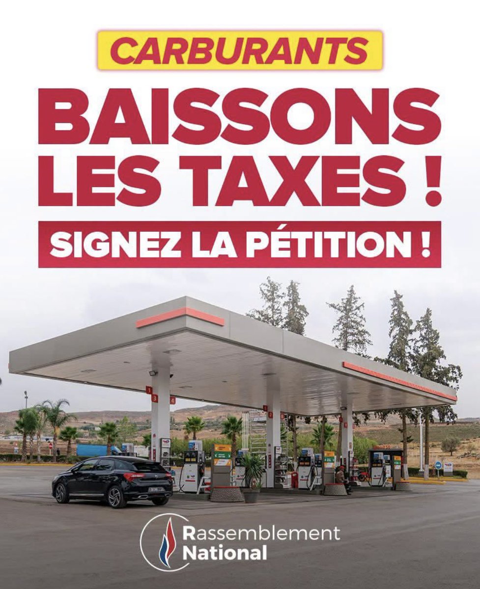 diaz_edwige's tweet photo. 🔴 Les Français se ruinent à la pompe pendant que l'État encaisse !

Le gouvernement se tait, le @RNational_off propose :

👉 Baisse de la TVA sur les carburants de 20 % à 5,5 % !

✍️ Signez la pétition  ➡️ https://t.co/JDJtRIloQO https://t.co/hPkyqUAk8a