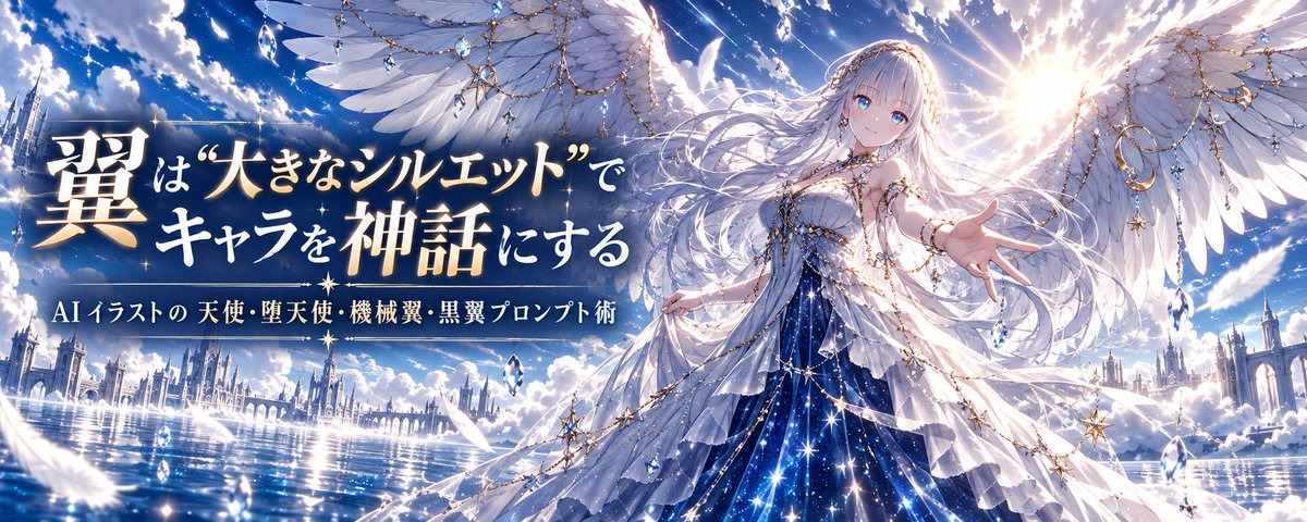 翼は“大きなシルエット”でキャラを神話にする｜AIイラストの天使・堕