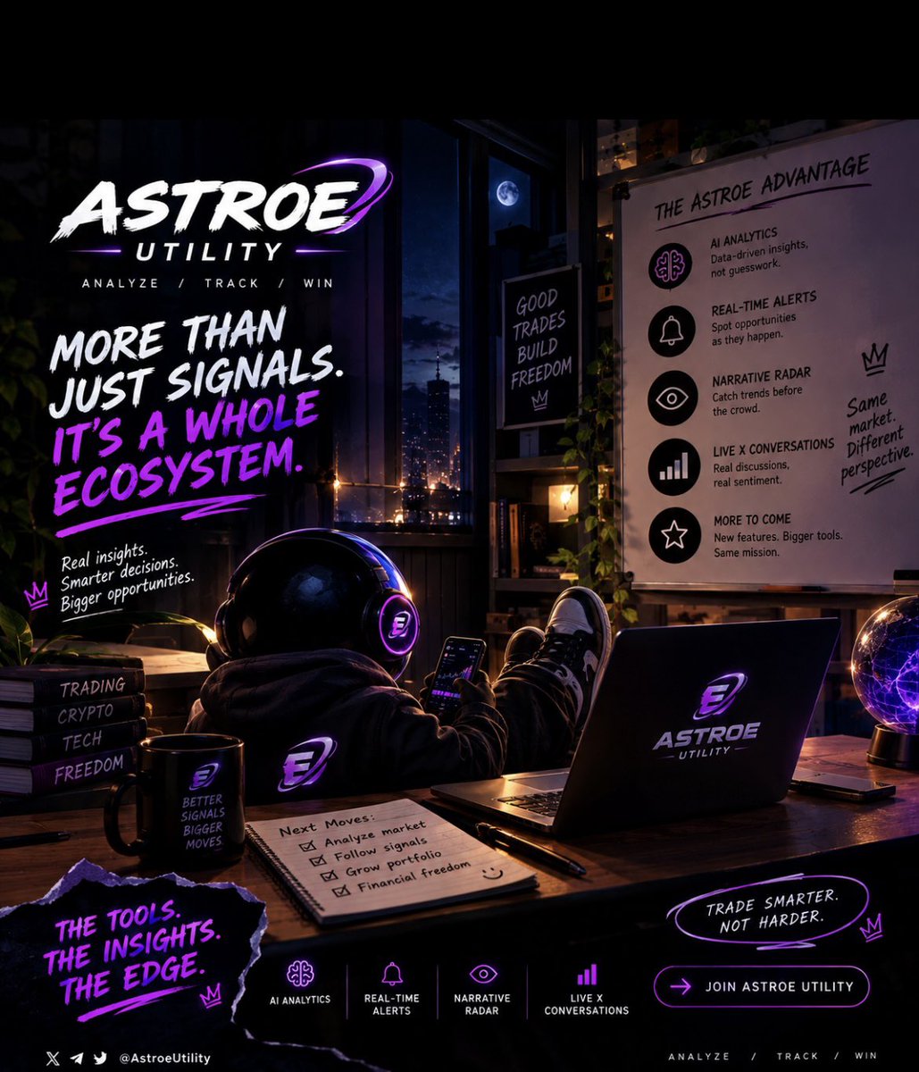 better4liffe's tweet photo. Been looking into what @Astroetrend is building and ngl, the utility is pretty interesting.

The whole idea of tracking narratives, live X conversations, alerts and market signals in one place makes a lot of sense.

Less noise, more signal.

Definitely one to keep an eye on 👀 https://t.co/a5AxbTSm4S