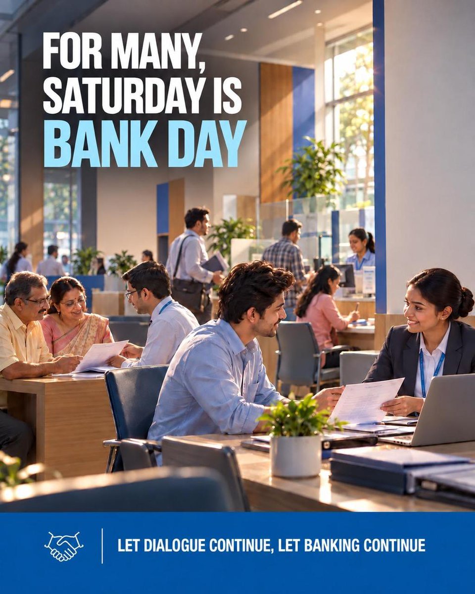 jaydiprathod_'s tweet photo. A 3-day nationwide bank strike is scheduled for Sept 28–30 just before the half-yearly closing

Bank employees have every right to raise their genuine concerns, but they should reconsider the strike &amp; continue negotiations

Resolve the issues through dialogue

#BankStrike https://t.co/6HDf48qZbp