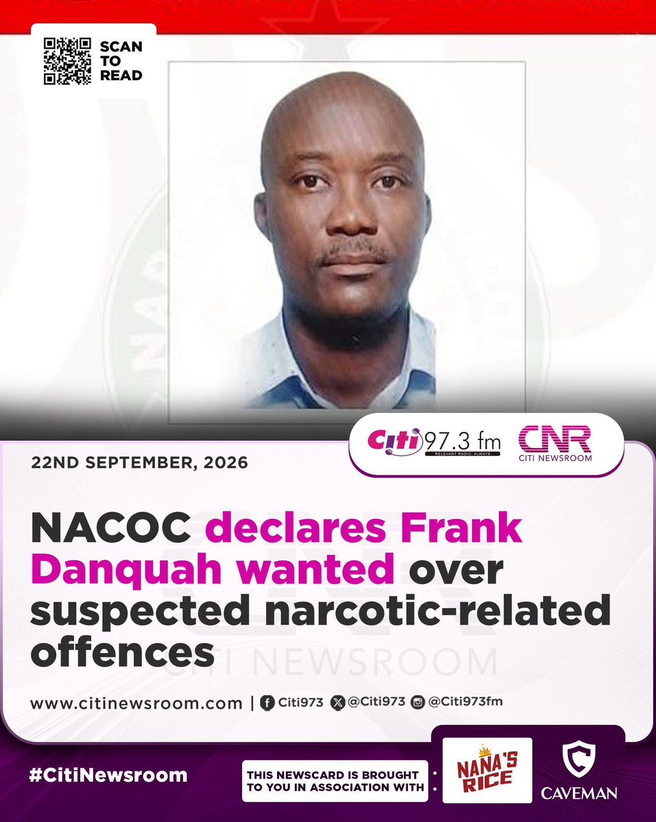 nyavorx's tweet photo. Breaking 

NACOC has declared Frank Danquah, who works as a security officer at Kotoka International Airport, a known NPP member, WANTED for narcotic-related offences. https://t.co/ky6kz11wkS