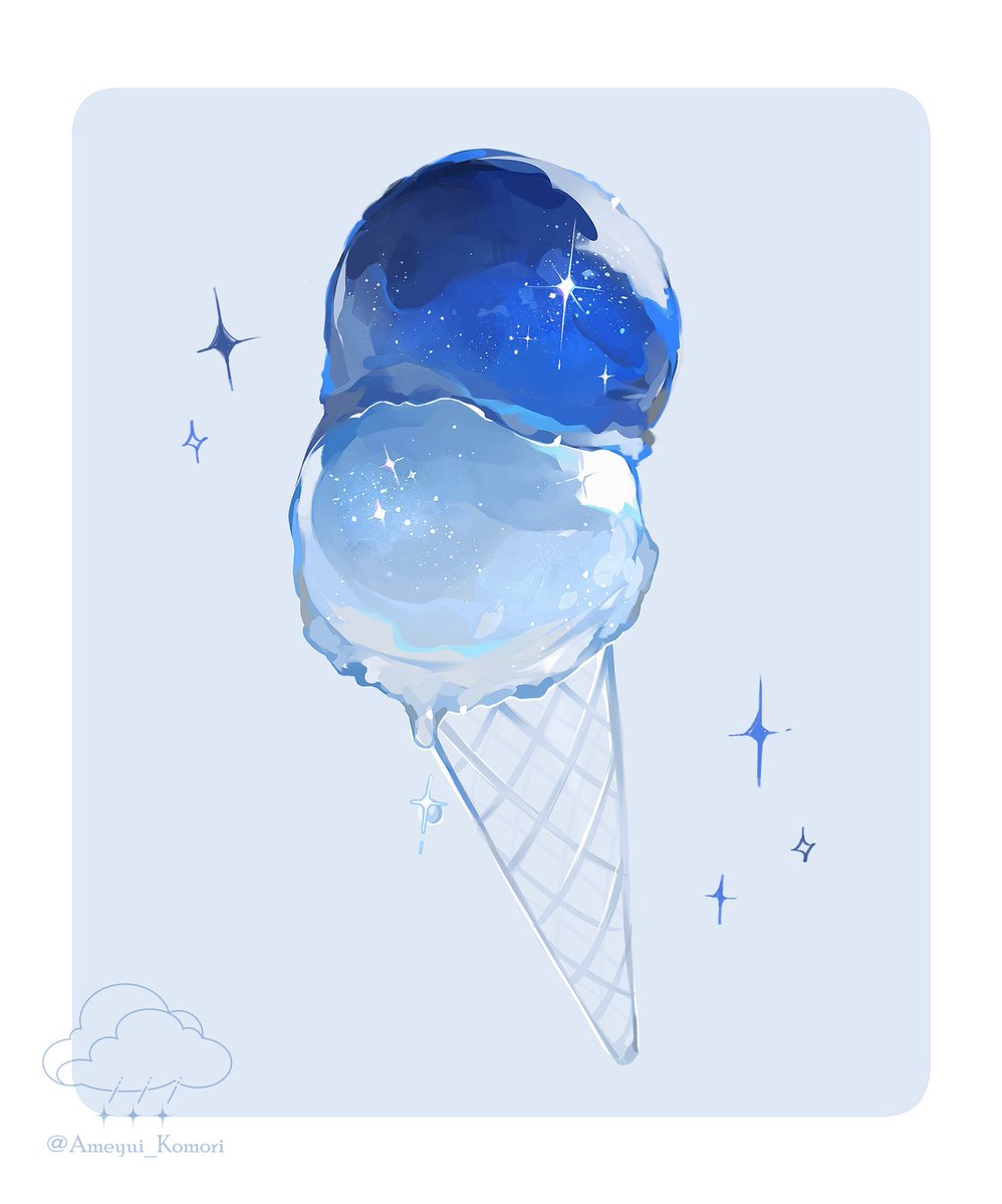 Ameyui_Komori's tweet photo. 星屑アイスクリーム https://t.co/rOCc6y4AkN