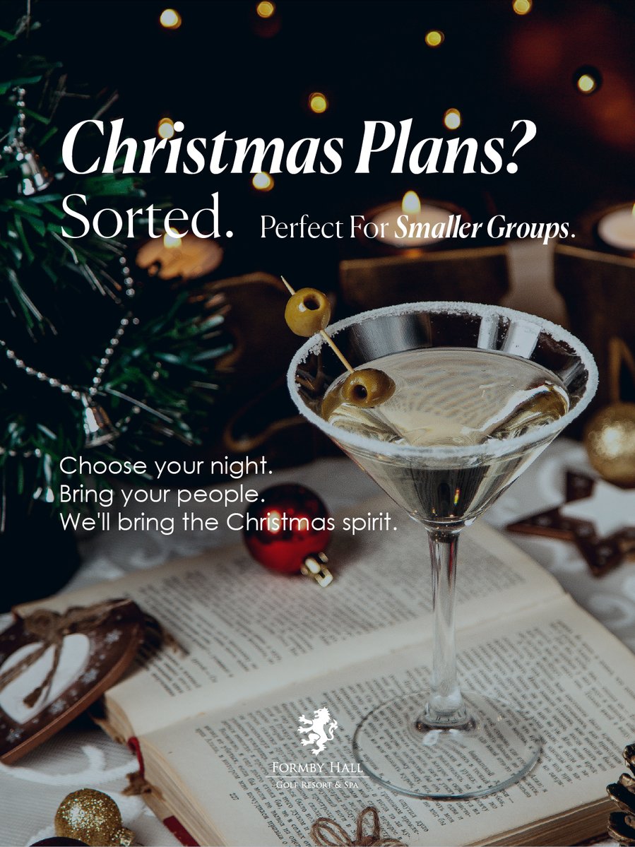 formbyhall's tweet photo. Christmas party season at Formby Hall.

Festive Beats from £59pp
Sax &amp; Bongos from £65pp
Take That &amp; (Christmas) Party from £69pp

Food, entertainment and dancing this December.

#FormbyHall #Christmas2026 #ChristmasParty https://t.co/k8mJVb3hZn
