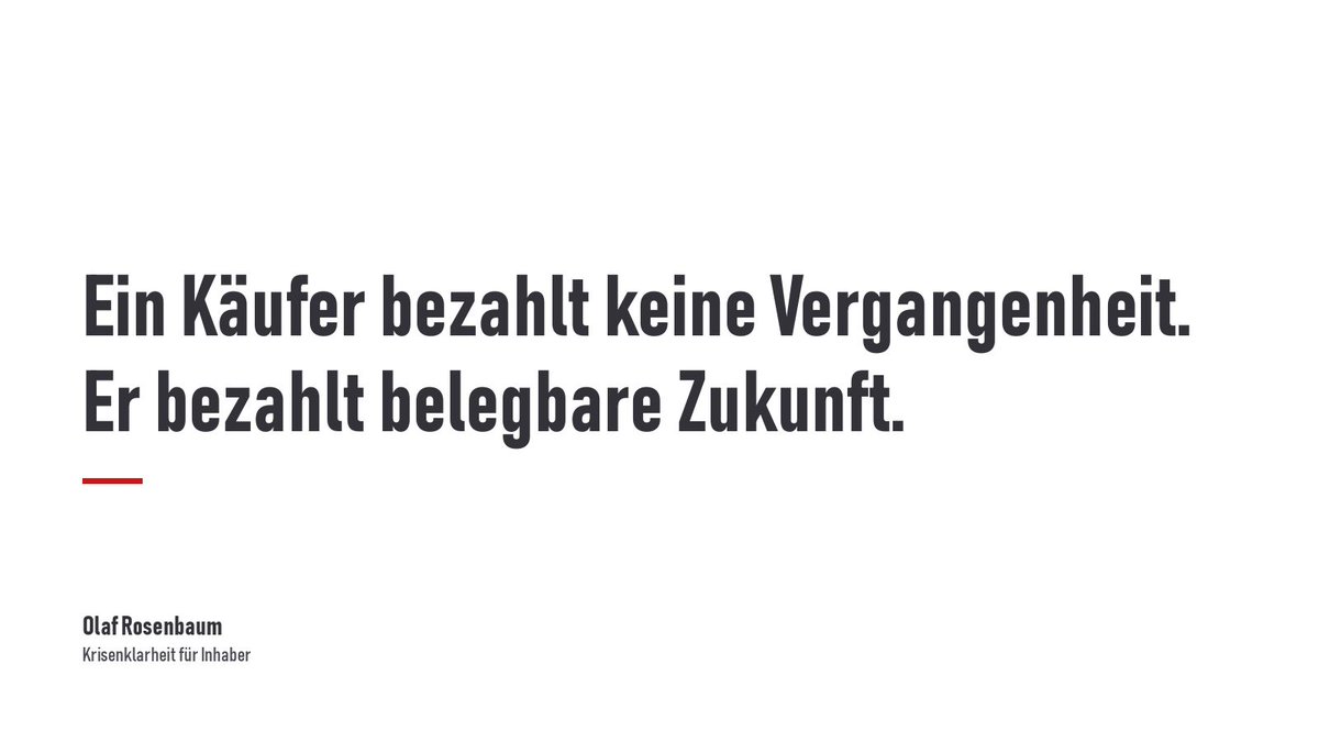 orosenbaum's tweet photo. Ein Käufer bezahlt keine Vergangenheit. Er bezahlt belegbare Zukunft.

Der Verkäufer verkauft:
1. 30 Jahre Arbeit
2. Die eigene Halle
3. Durchgestandene Krisen

Der Käufer kauft:
4. 10 Jahre Gewinn – ohne Dich

Der eine verkauft Erinnerungen. Der andere kauft Erwartungen. https://t.co/Piygowz21l