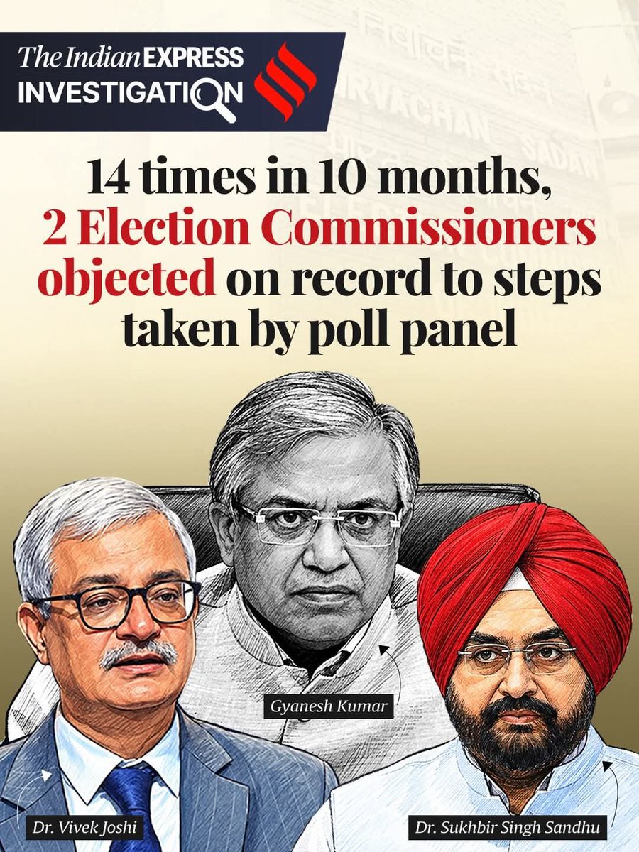 AhmedTariquAITC's tweet photo. 14 times in 10 months, two Election Commissioners objected on record to steps taken by Commission-from keeping them in the dark to adding new voters and deleting names
Is this Democratic? Is this Constitution of India? @ECISVEEP @narendramodi 
#SIR #ECI #India https://t.co/iBlcqDlLeQ