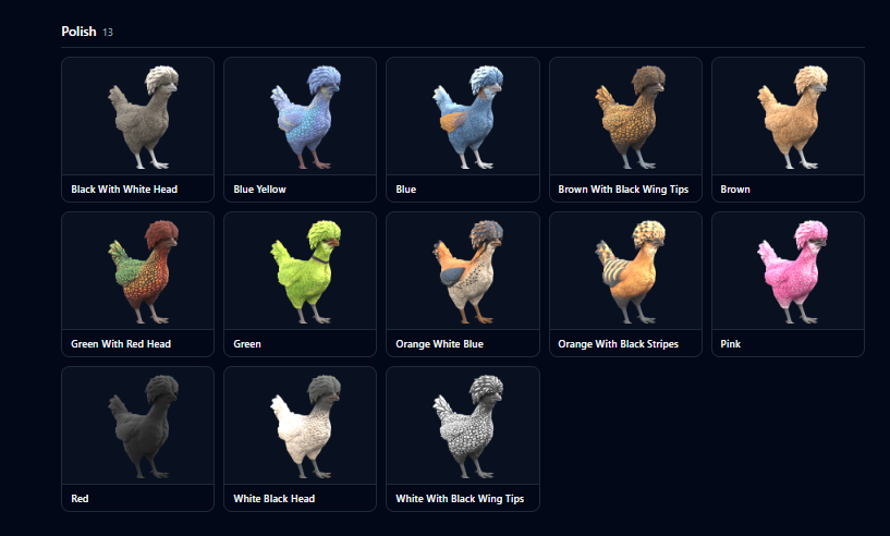 CS2Locker's tweet photo. CS2 JUST DROPPED CHICKEN PETS 🐔🥚

We’ve just updated our site with all 42 chicken colour variants. Hatch, feed, watch them grow. 

Which one’s your favourite? 👀

Link in comments 👇 https://t.co/9LXqVrAzeD