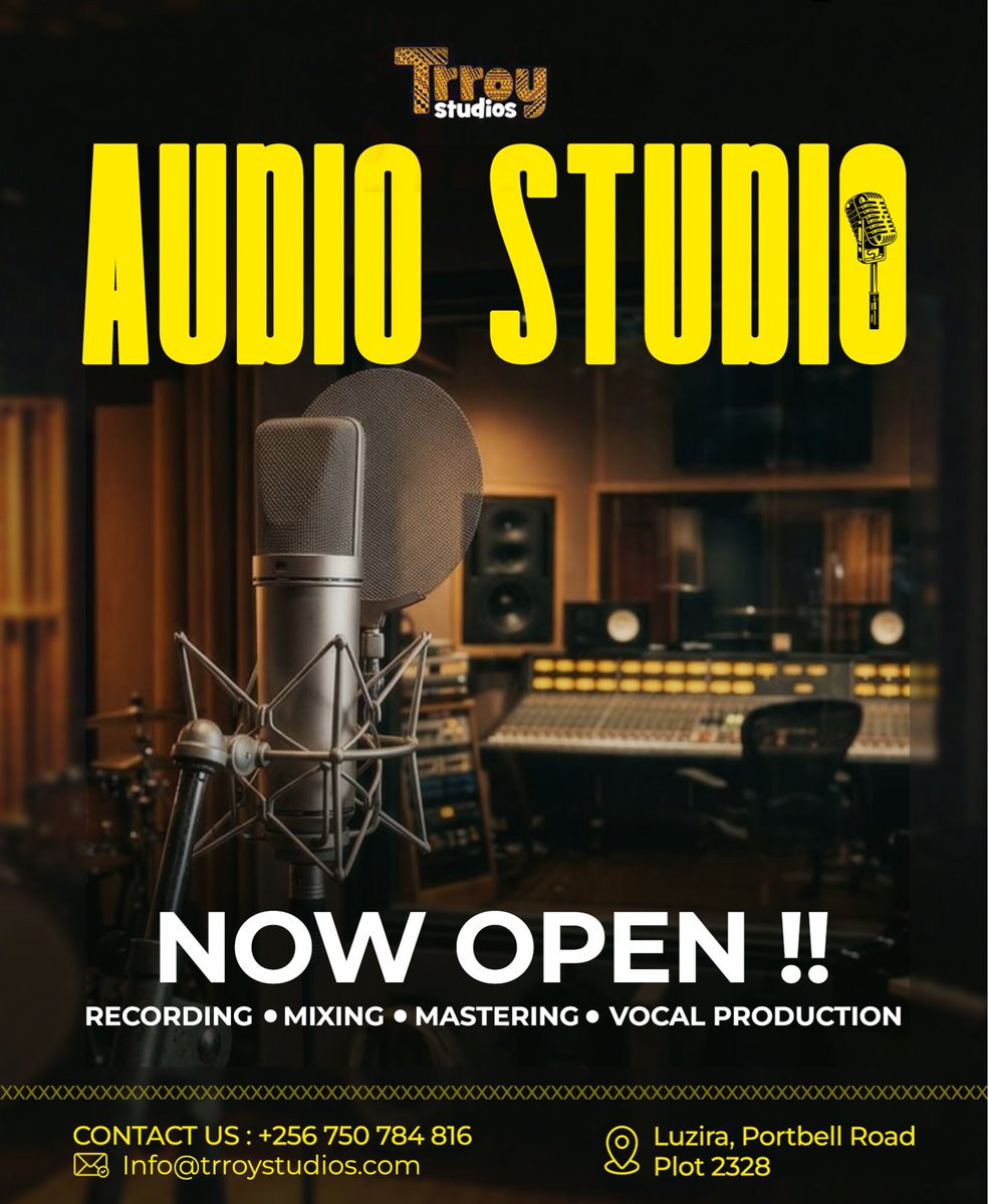 trroystudios's tweet photo. A new chapter for Trroy Studios. 🎙️

Today, we open the doors to Trroy Audio Studio. A space built for sound, creativity, collaboration and culture.

BOOK YOUR SESSION NOW📞

Welcome to Trroy Audio Studio. https://t.co/zbFPLaQkeT