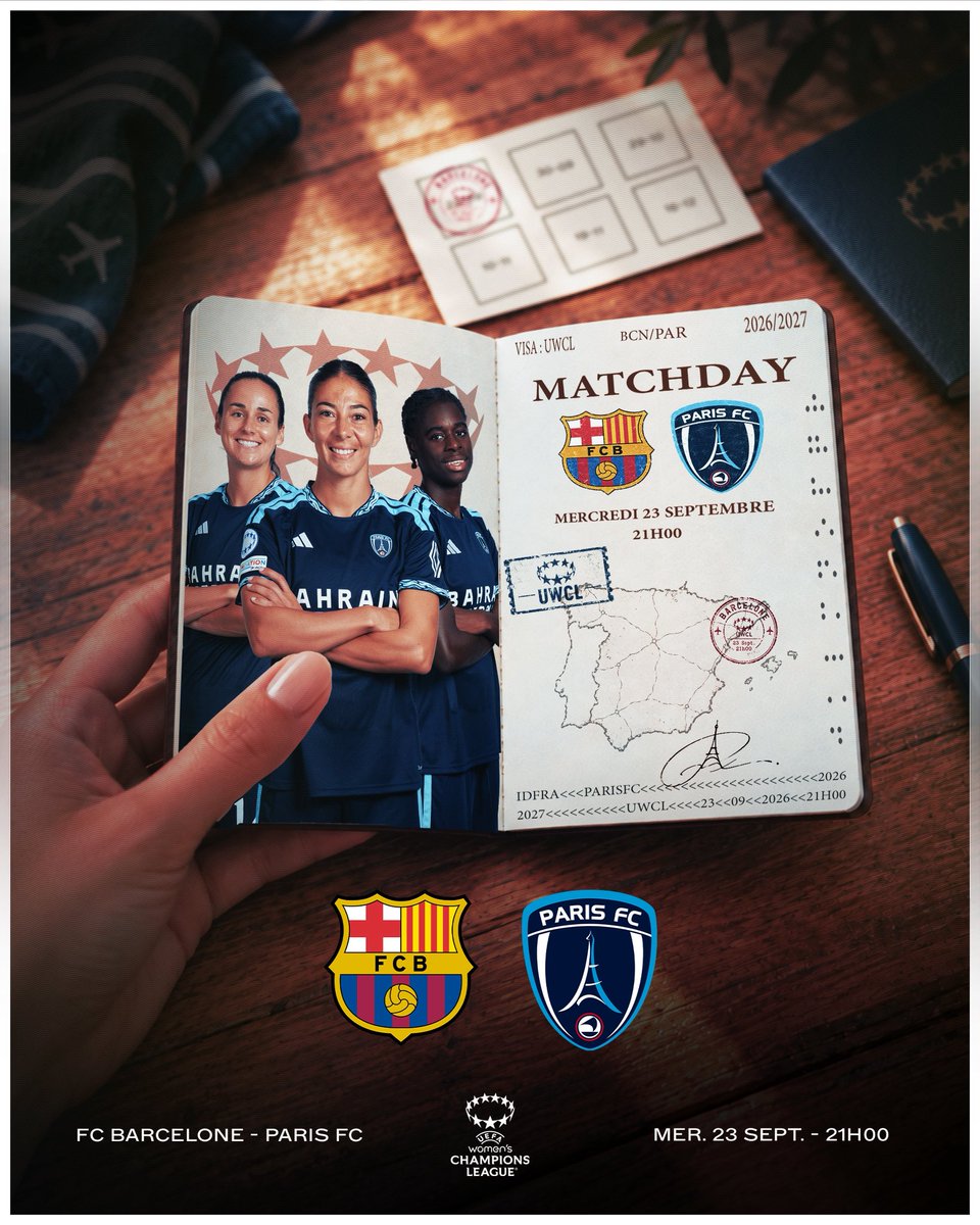 PFC_feminines's tweet photo. 𝑱𝙊𝑼𝙍 𝘿’𝙀𝑼𝙍𝑶𝙋𝑬 ✨

Face au FC Barcelone, nos Parisiennes disputent ce soir leur premier rendez-vous européen de la saison. 🩵

En direct sur @lachainelequipe à 21h ! https://t.co/kBuCHZa2bl